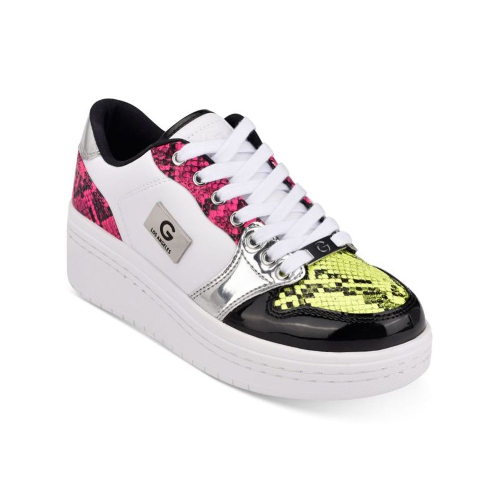 GBG GUESS Womens White 1/2" Platform Rigster Wedge Athletic Sneakers 7.5 M